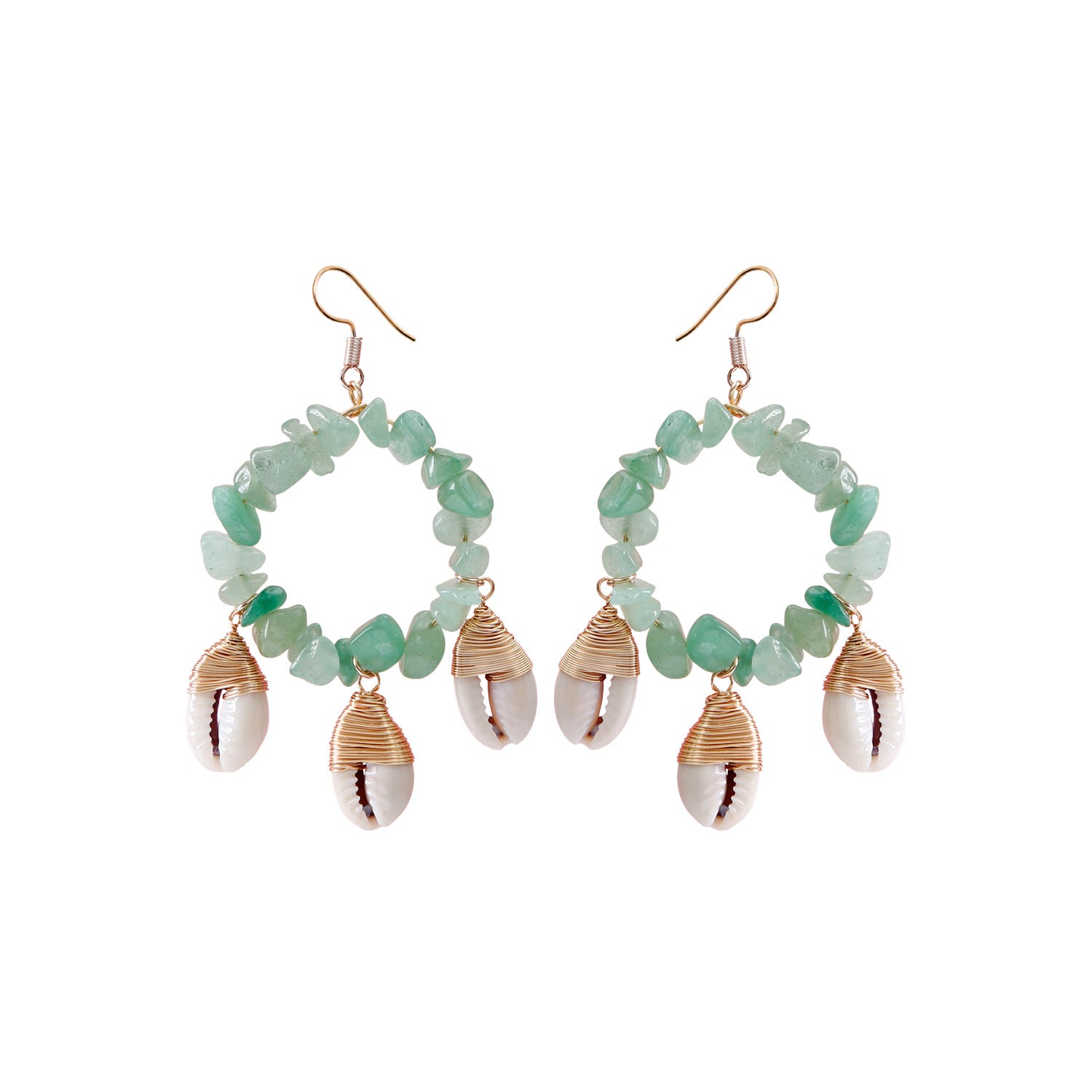 Wholesale Conch Shell Rubble Hand Woven Earrings